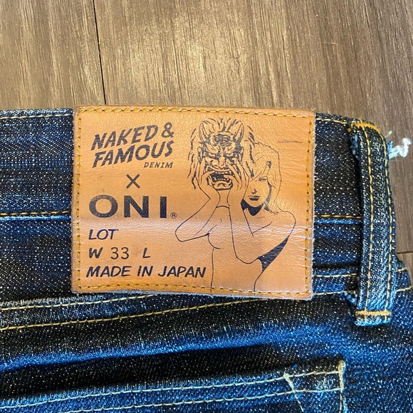 Oni x Naked & Famous Weird Guy Slubby Selvedge Denim Size 33 - Picture 3 of 4